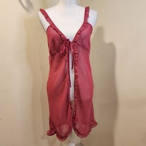 C.A lengerie Elegant Pink Sheer Nightgown fits M/L